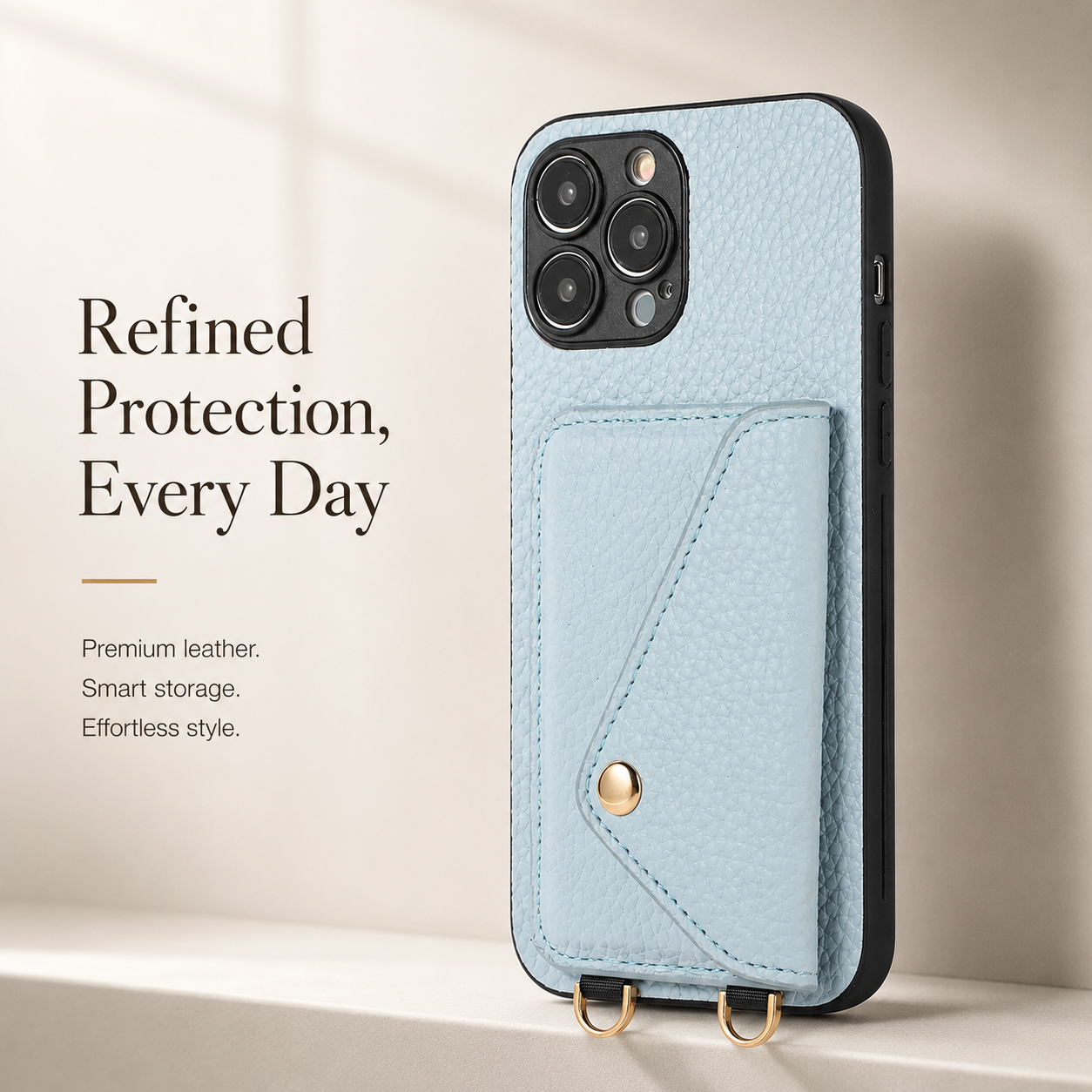 Premium iPhone Case Wallet MagSafe Compatible Crossbody Strap Leather Cover Card Holder Protection