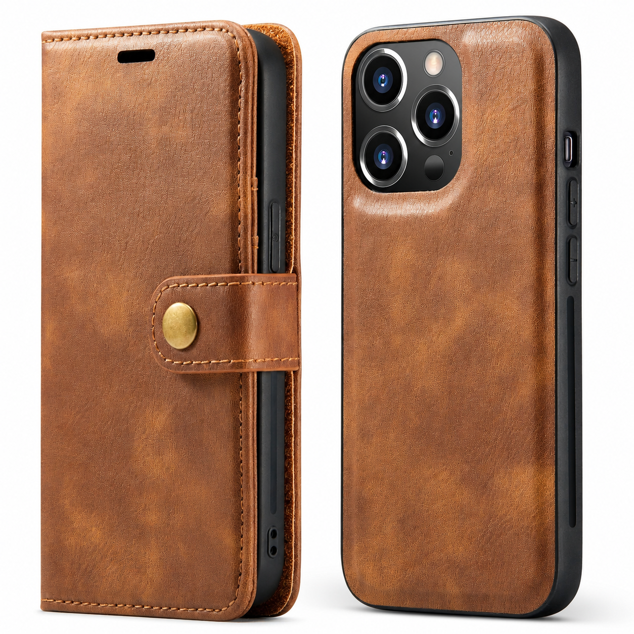 Premium iPhone Case Wallet MagSafe Compatible Detachable Magnetic Leather Cover Card Holder Protection