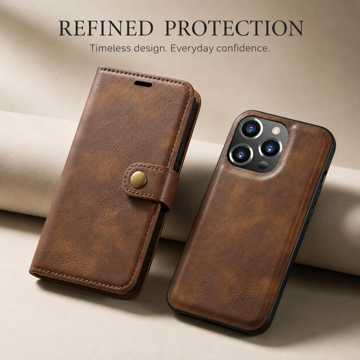 Premium iPhone Case Wallet MagSafe Compatible Detachable Magnetic Leather Cover Card Holder Protection