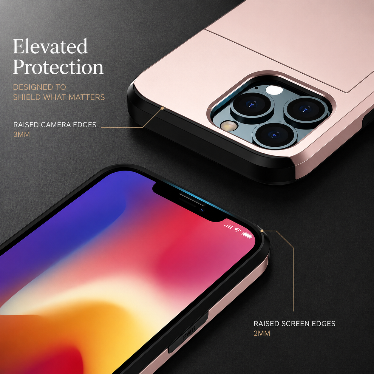 Premium iPhone Case Wallet MagSafe Compatible Dual Layer Slider Card Holder Cover Shockproof Protection