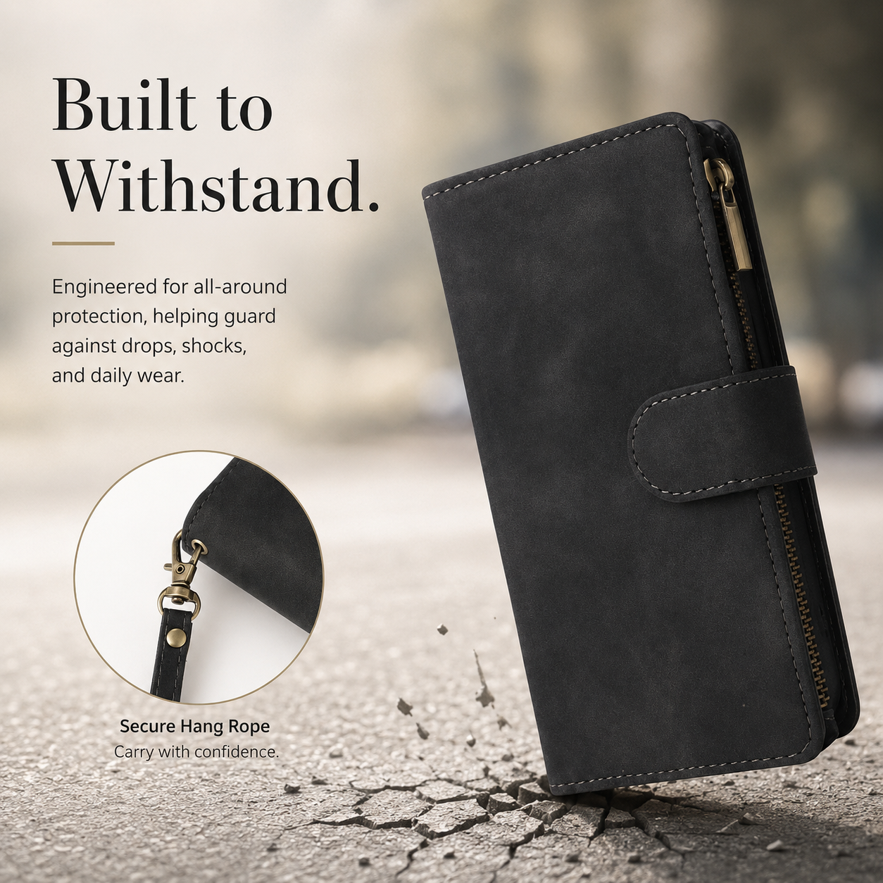 Premium iPhone Case Wallet MagSafe Compatible Leather Card Holder Cover Magnetic Closure Protection