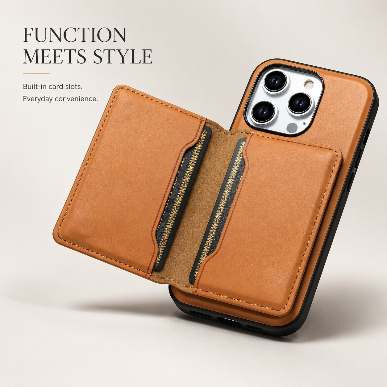 Premium iPhone Case Wallet MagSafe Compatible Leather Card Holder Cover Shockproof Slim Protection