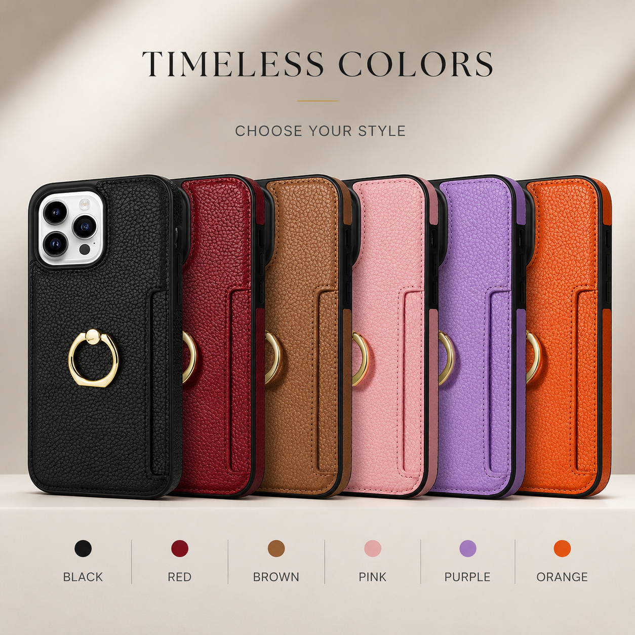 Premium iPhone Case Wallet MagSafe Compatible Leather Card Holder Ring Stand Cover Shockproof Protection