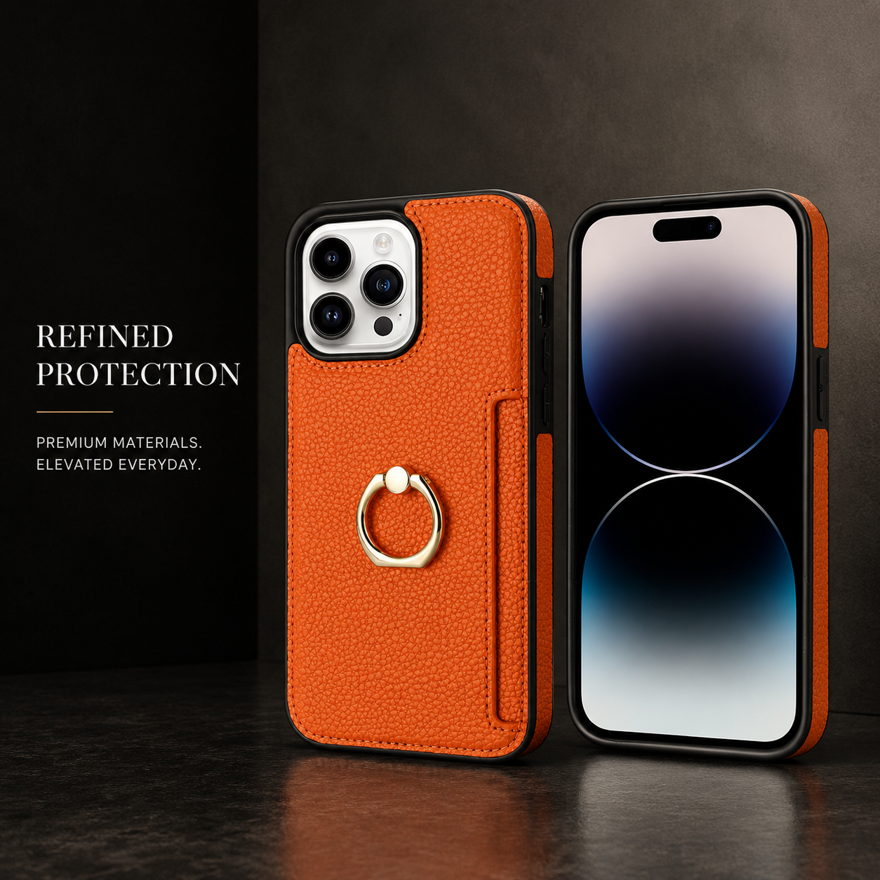 Premium iPhone Case Wallet MagSafe Compatible Leather Card Holder Ring Stand Cover Shockproof Protection