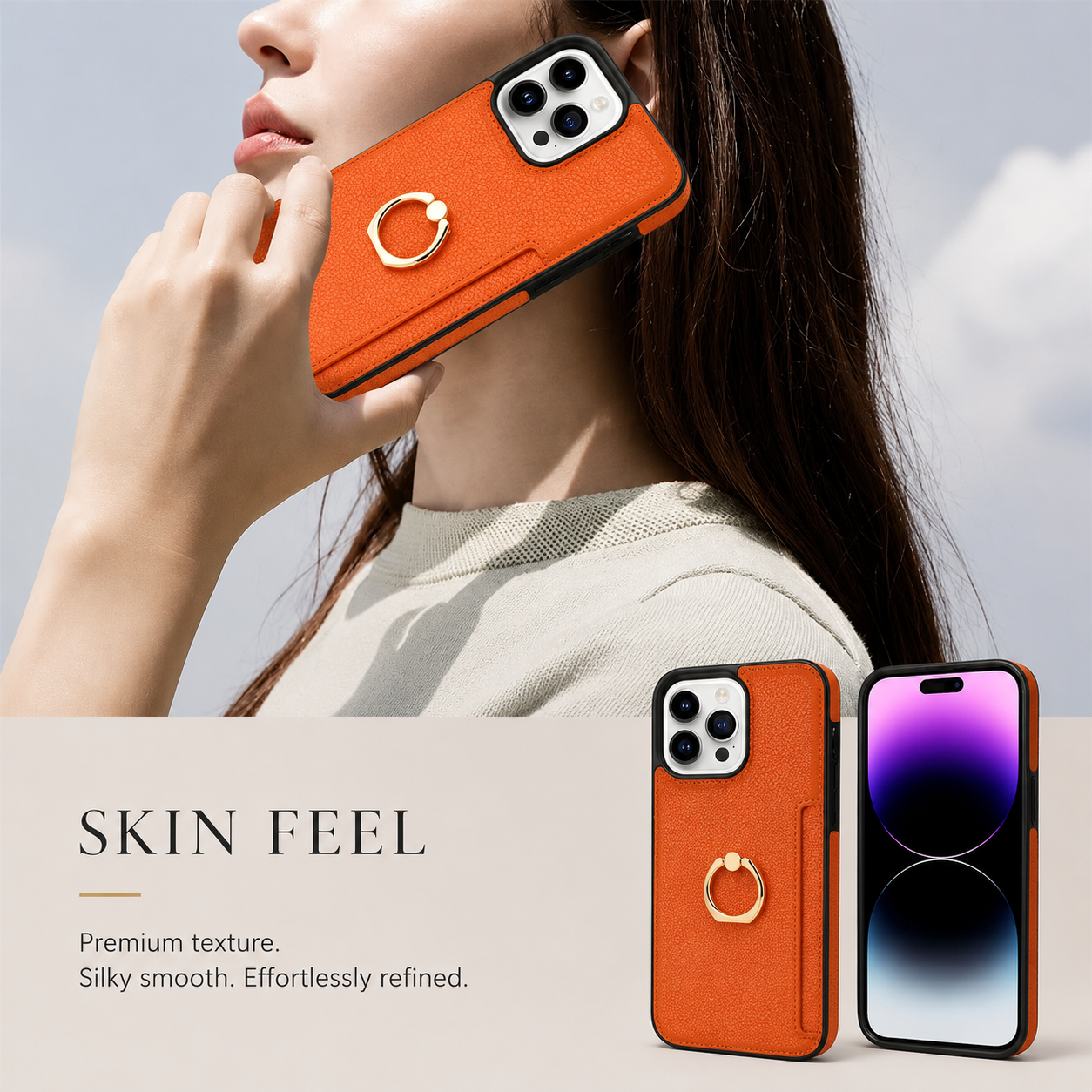 Premium iPhone Case Wallet MagSafe Compatible Leather Card Holder Ring Stand Cover Shockproof Protection
