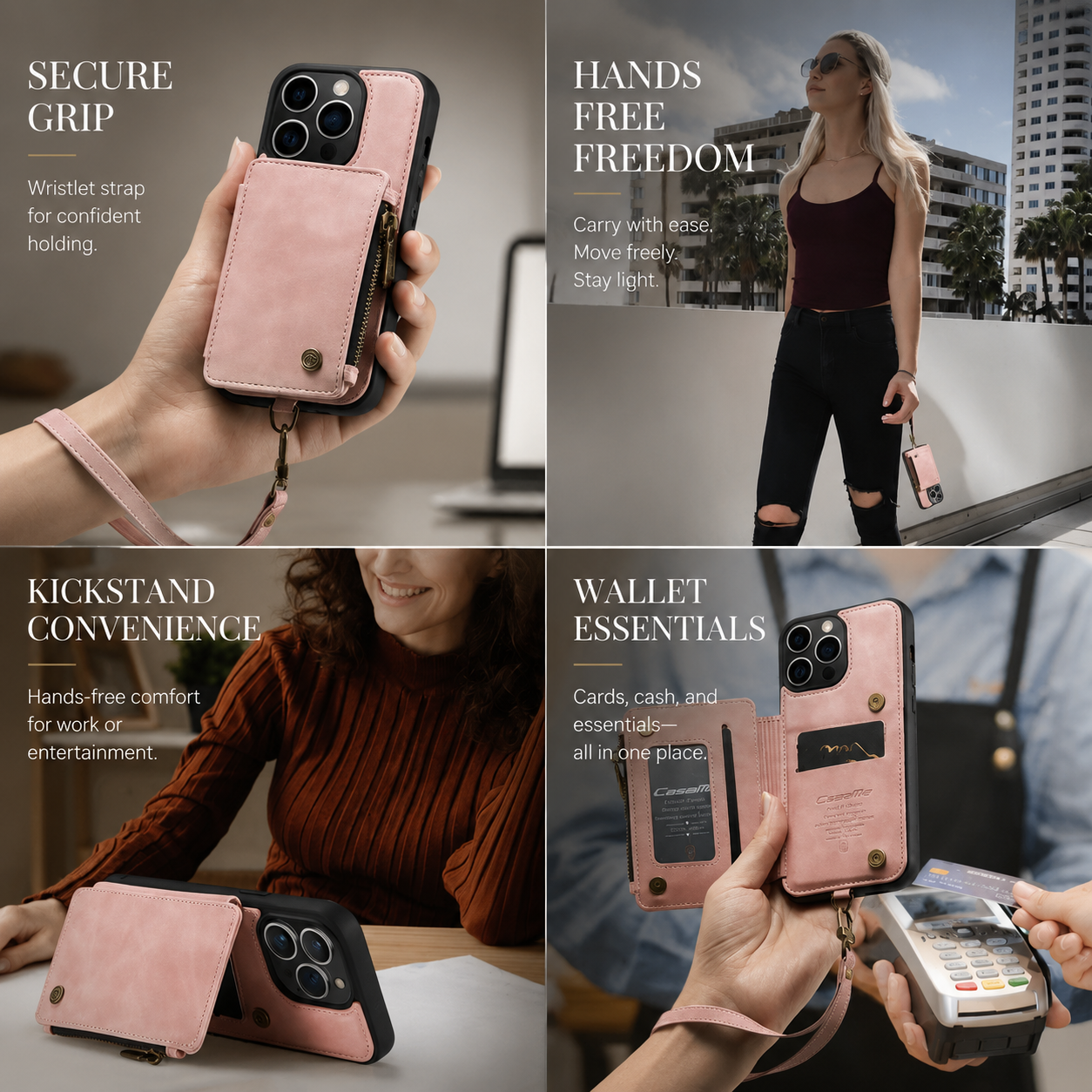 Premium iPhone Case Wallet MagSafe Compatible Leather Card Holder Stand Cover Shockproof Protection