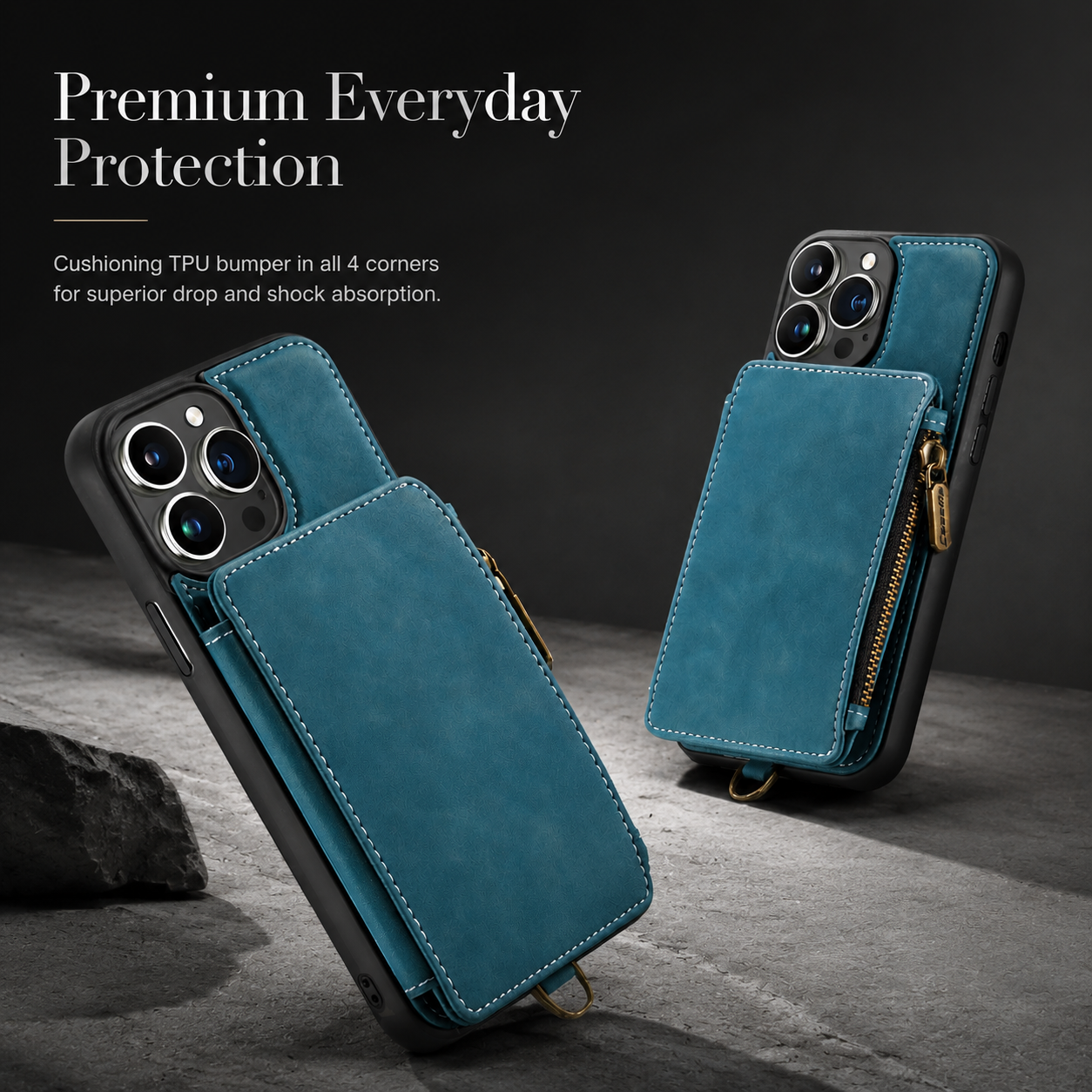 Premium iPhone Case Wallet MagSafe Compatible Leather Card Holder Stand Cover Shockproof Protection