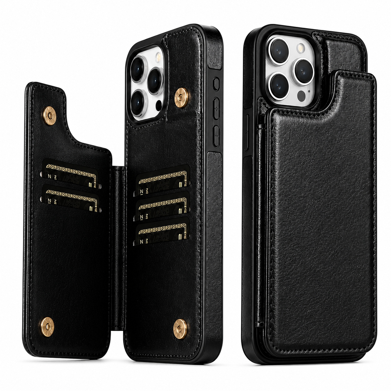 Premium iPhone Case Wallet MagSafe Compatible Leather Flip Cover RFID Card Holder Protection