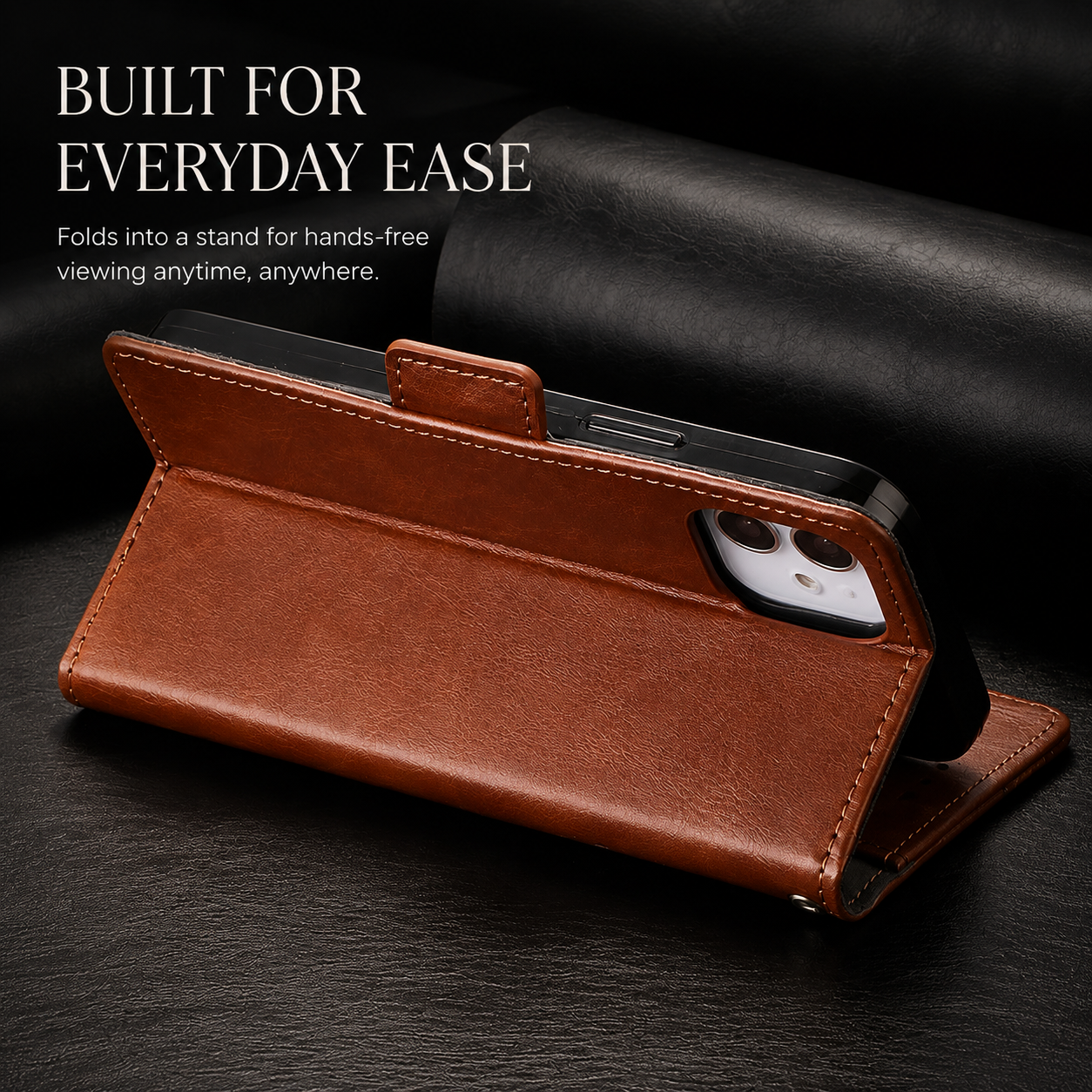 Premium iPhone Case Wallet MagSafe Compatible Leather Flip Cover SIM Card Holder Protection