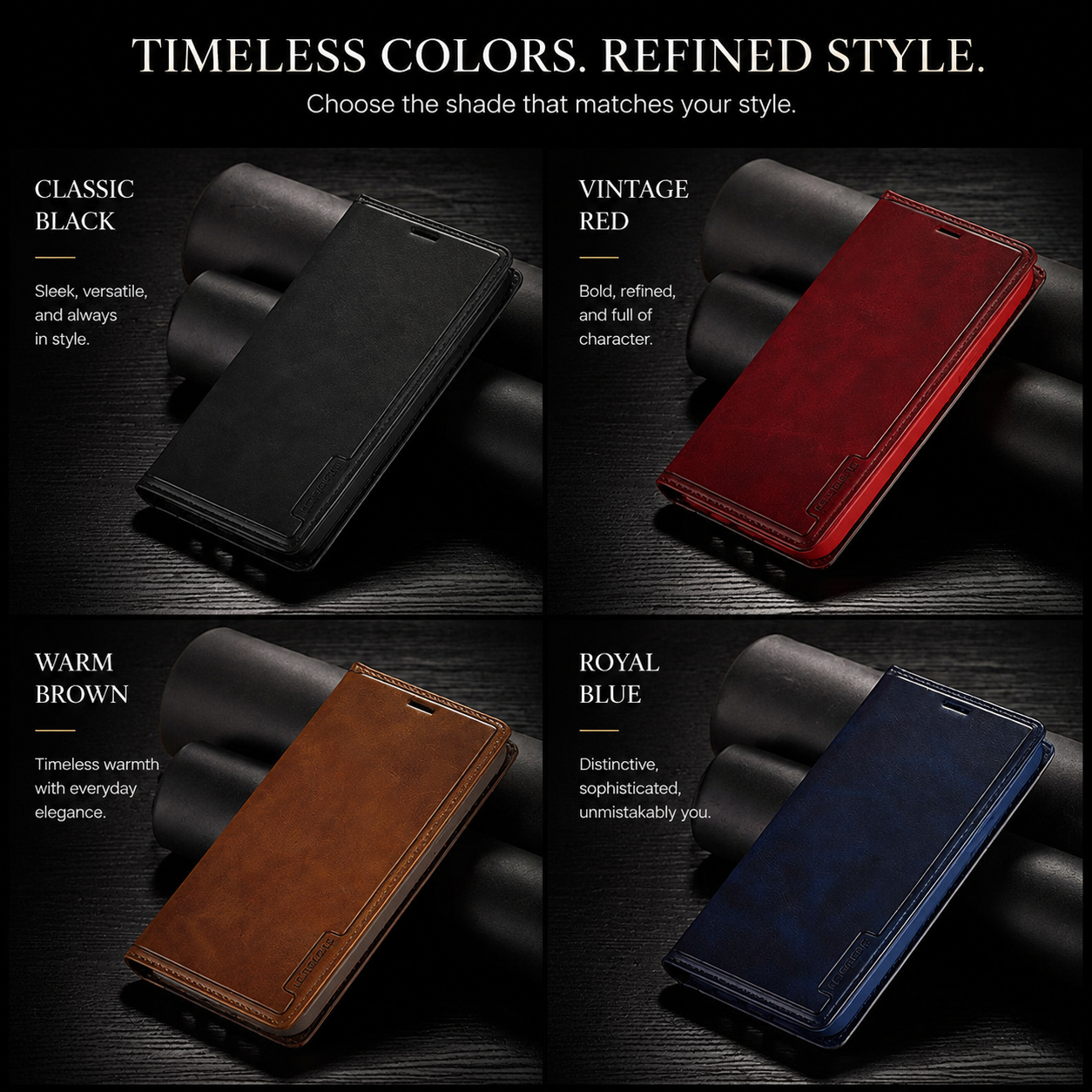Premium iPhone Case Wallet MagSafe Compatible Leather Flip Cover SIM Card Holder Protection