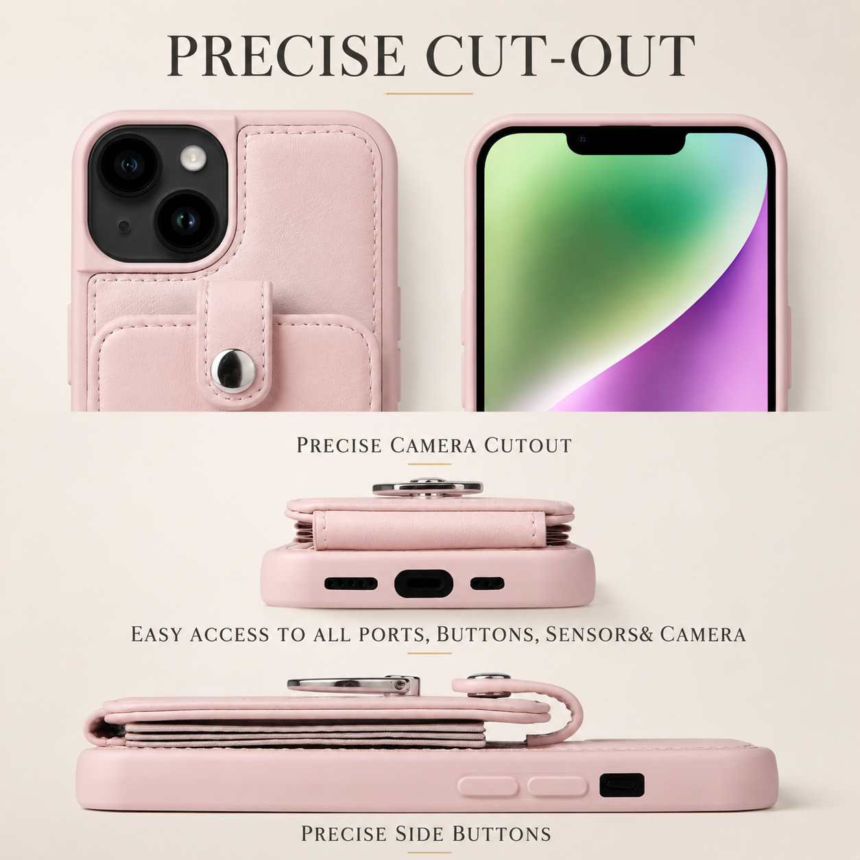 Premium iPhone Case Wallet MagSafe Compatible Leather Vertical Card Holder Ring Stand Cover Protection