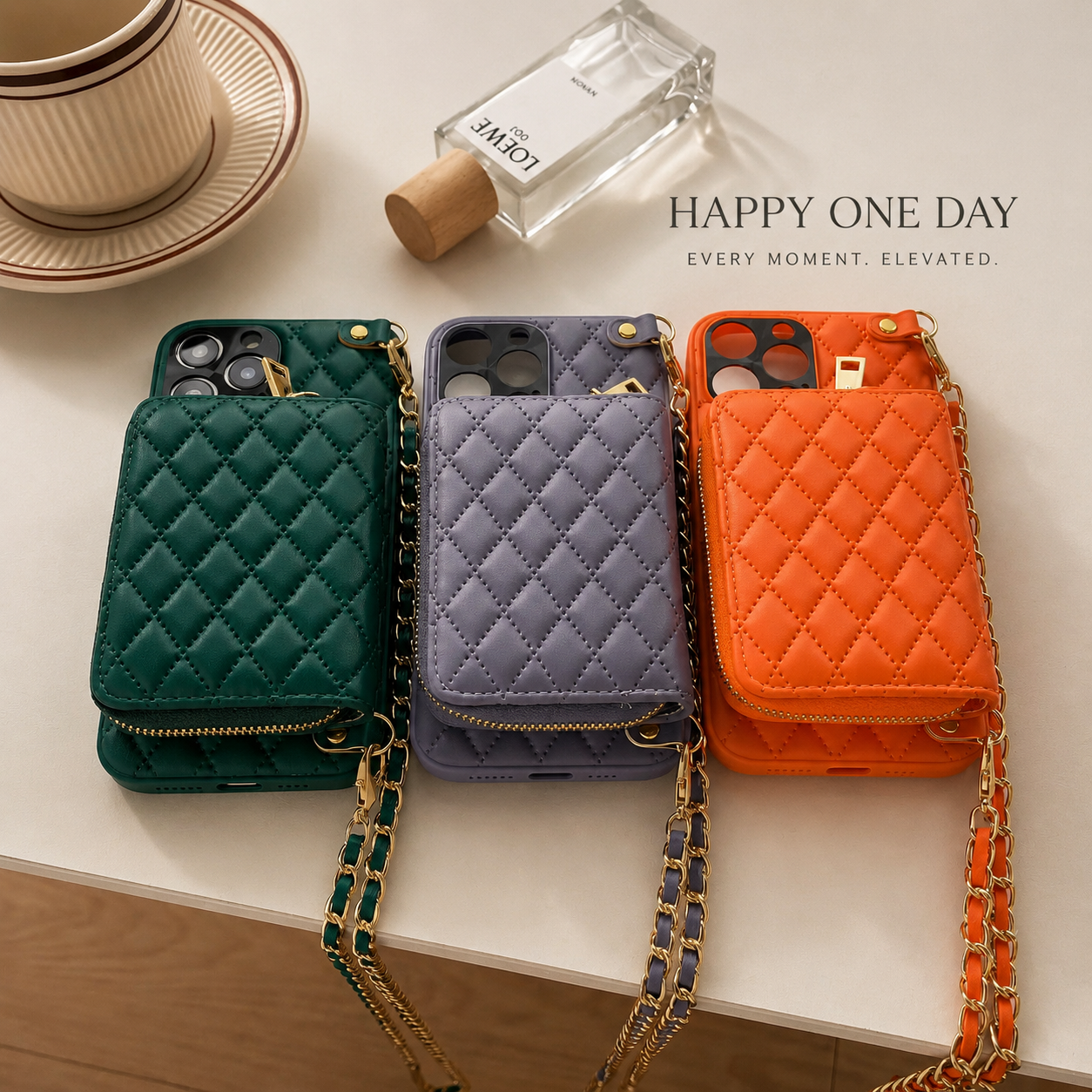 Premium iPhone Case Wallet MagSafe Compatible Leather Zipper Crossbody Cover Card Holder Protection