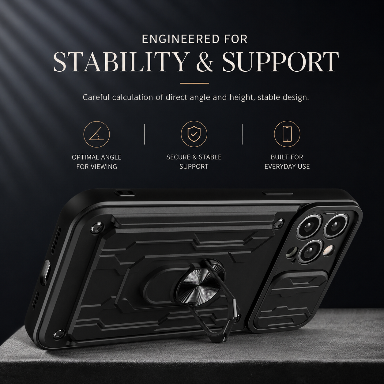 Premium iPhone Case Wallet MagSafe Compatible Silicone Card Holder Ring Stand Cover Shockproof Protection