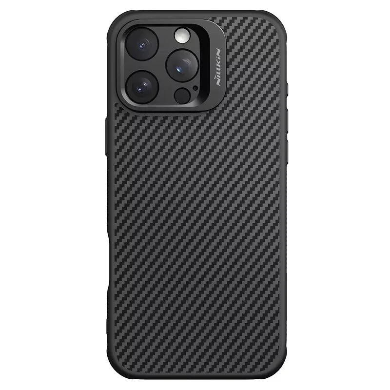 Premium iPhone Case Aramid Fiber Kevlar 600D Half Wrapped Cover with MagSafe Invisible Camera Ring Stand Shockproof Anti Fingerprint Design