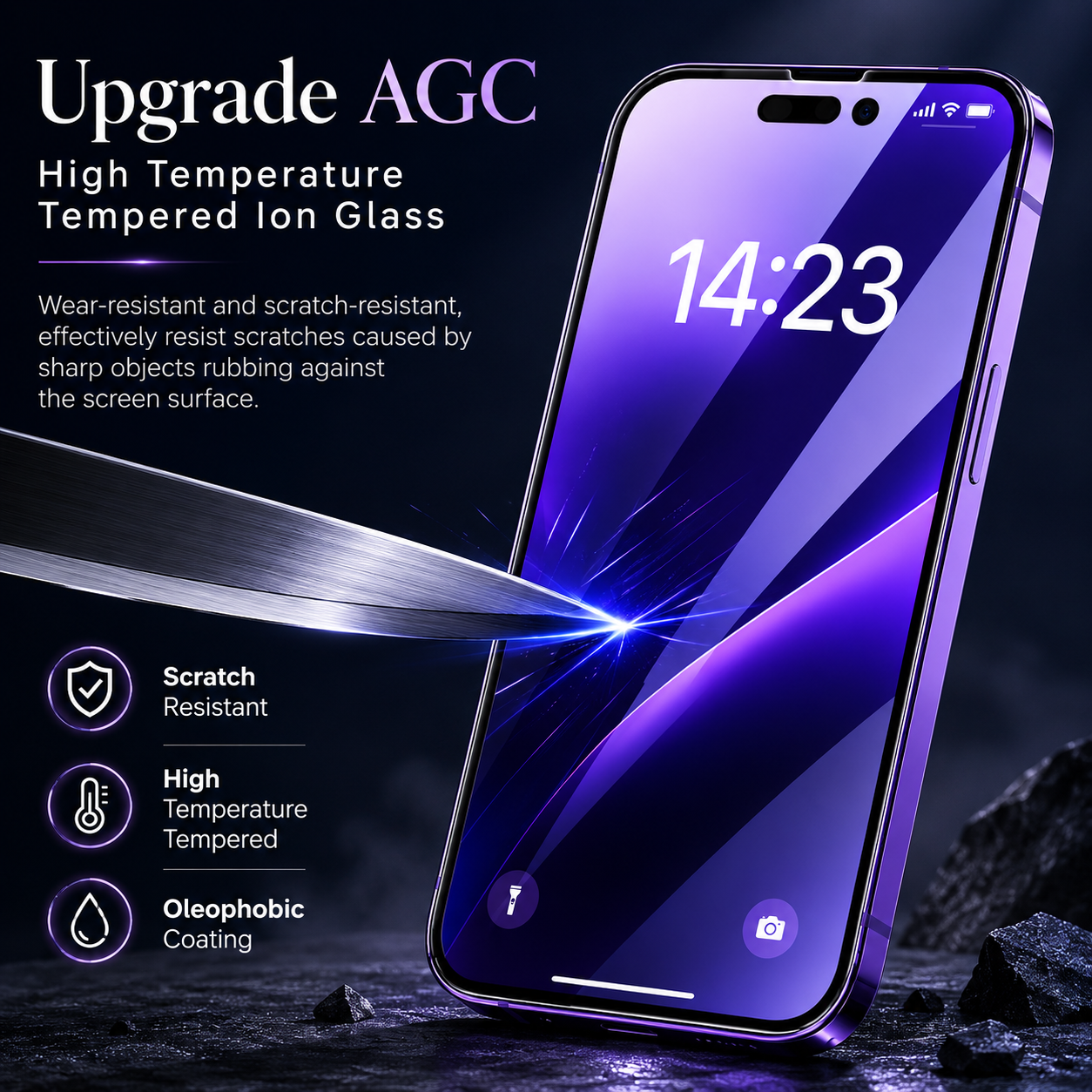 Premium iPhone Screen Protector Matte Privacy Anti Spy Tempered Glass Anti Glare Oleophobic Full Coverage Easy Installation Frame