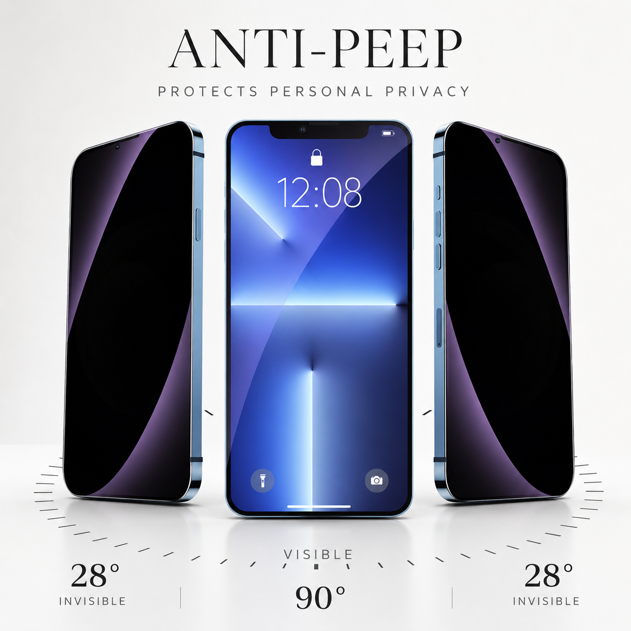 Premium iPhone Screen Protector Matte Privacy Anti Spy Tempered Glass Anti Glare Oleophobic Full Coverage Easy Installation Frame