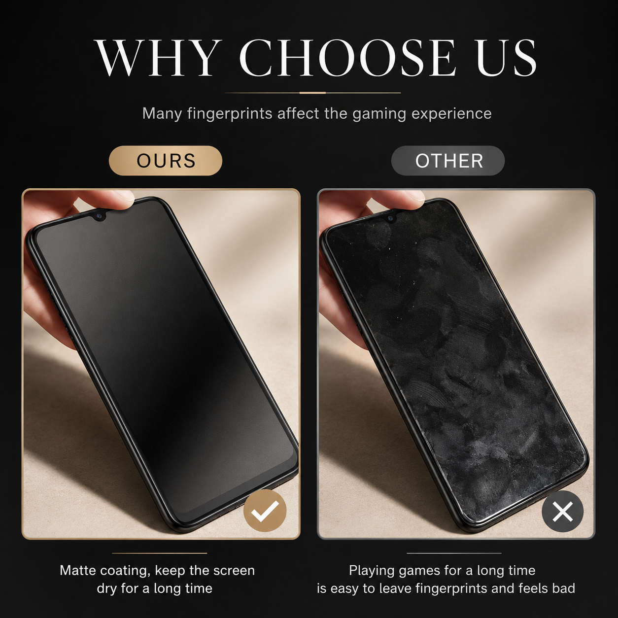 Premium iPhone Screen Protector Matte Privacy Anti Spy Tempered Glass Anti Glare Oleophobic Full Coverage Easy Installation Frame