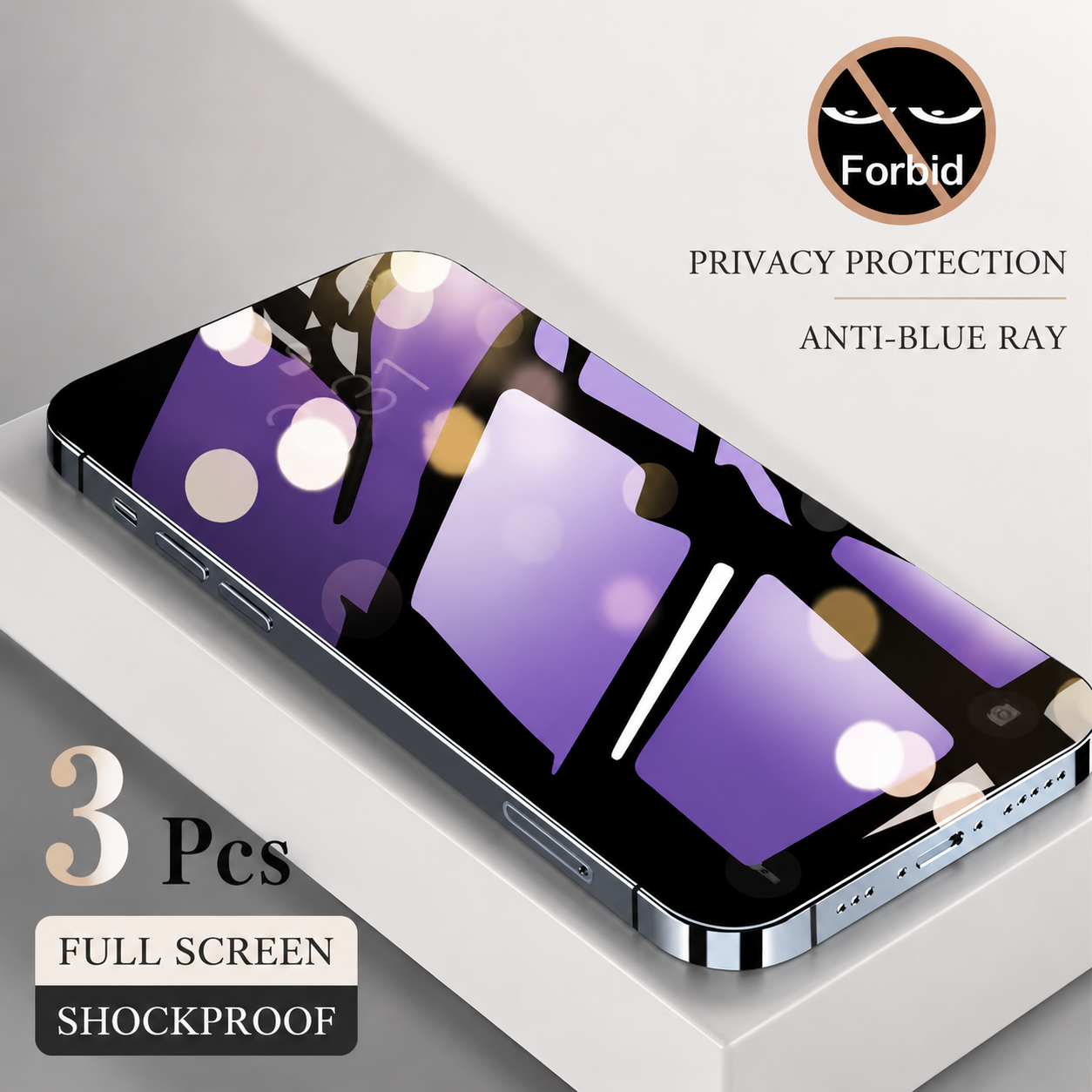 Premium iPhone Screen Protector Privacy Anti Spy Tempered Glass Anti Blue Light Scratch Resistant Full Coverage Protective Film