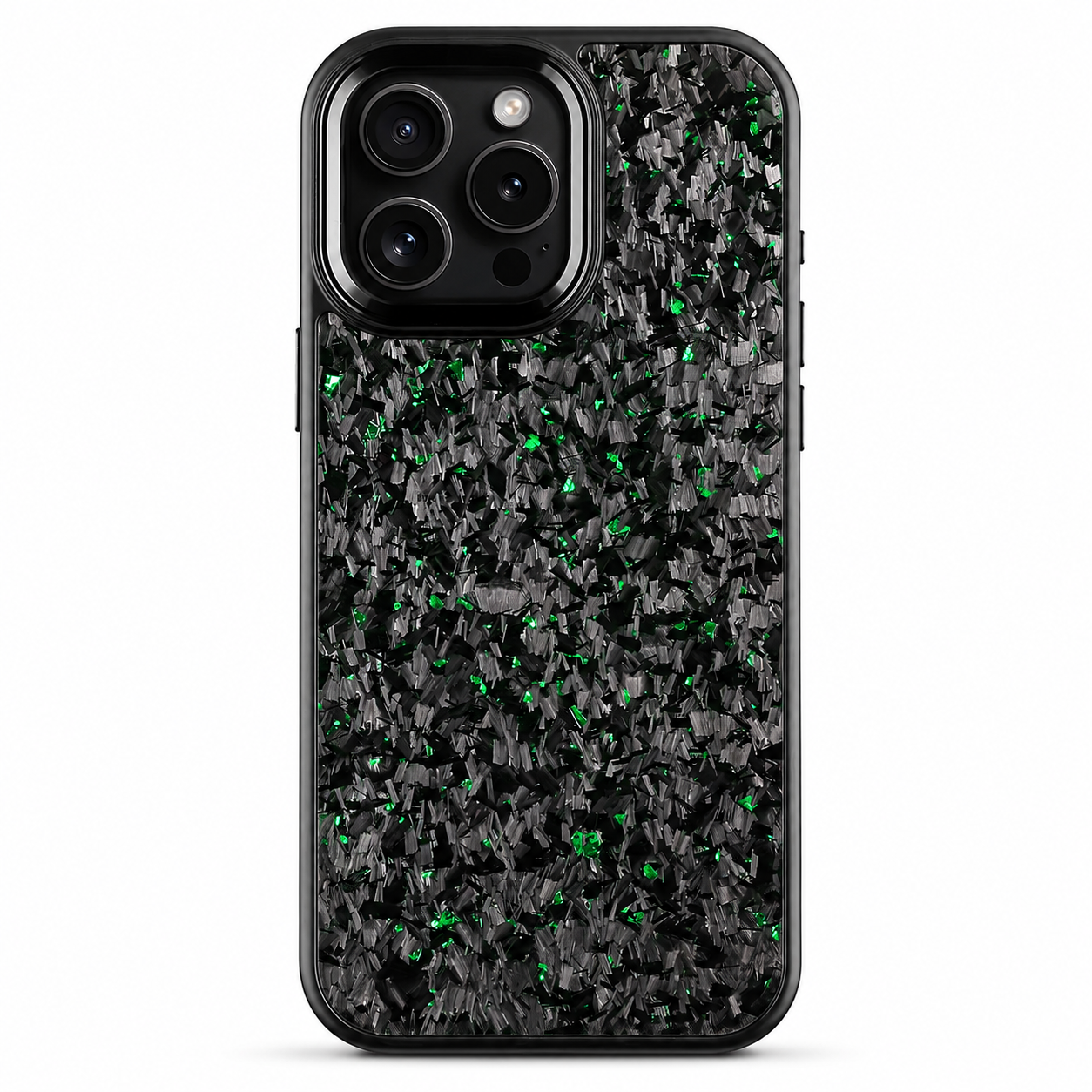 Premium iPhone Case Real Forged Carbon Fiber MagSafe Cover Metal Lens Accents Shockproof Dual Layer Protection