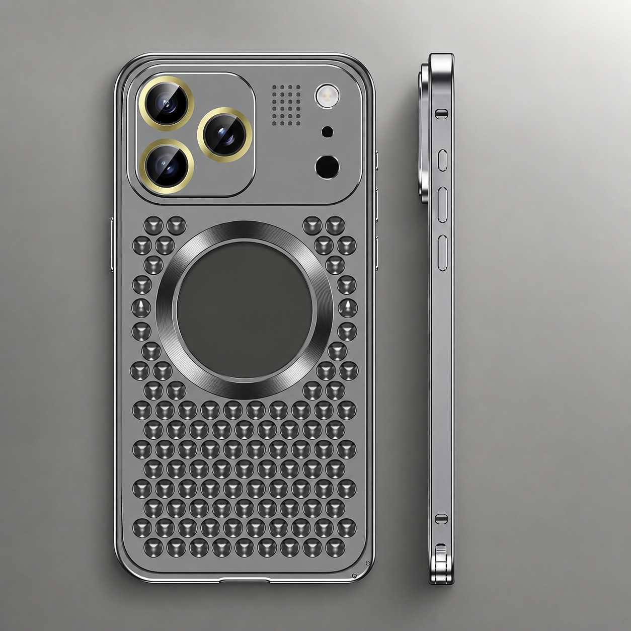 Premium iPhone Case MagSafe Compatible Aluminum Alloy Heat Dissipation Cover Lens Protection