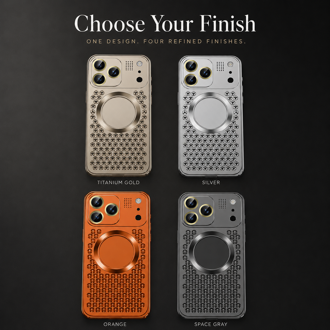 Premium iPhone Case MagSafe Compatible Aluminum Alloy Heat Dissipation Cover Lens Protection