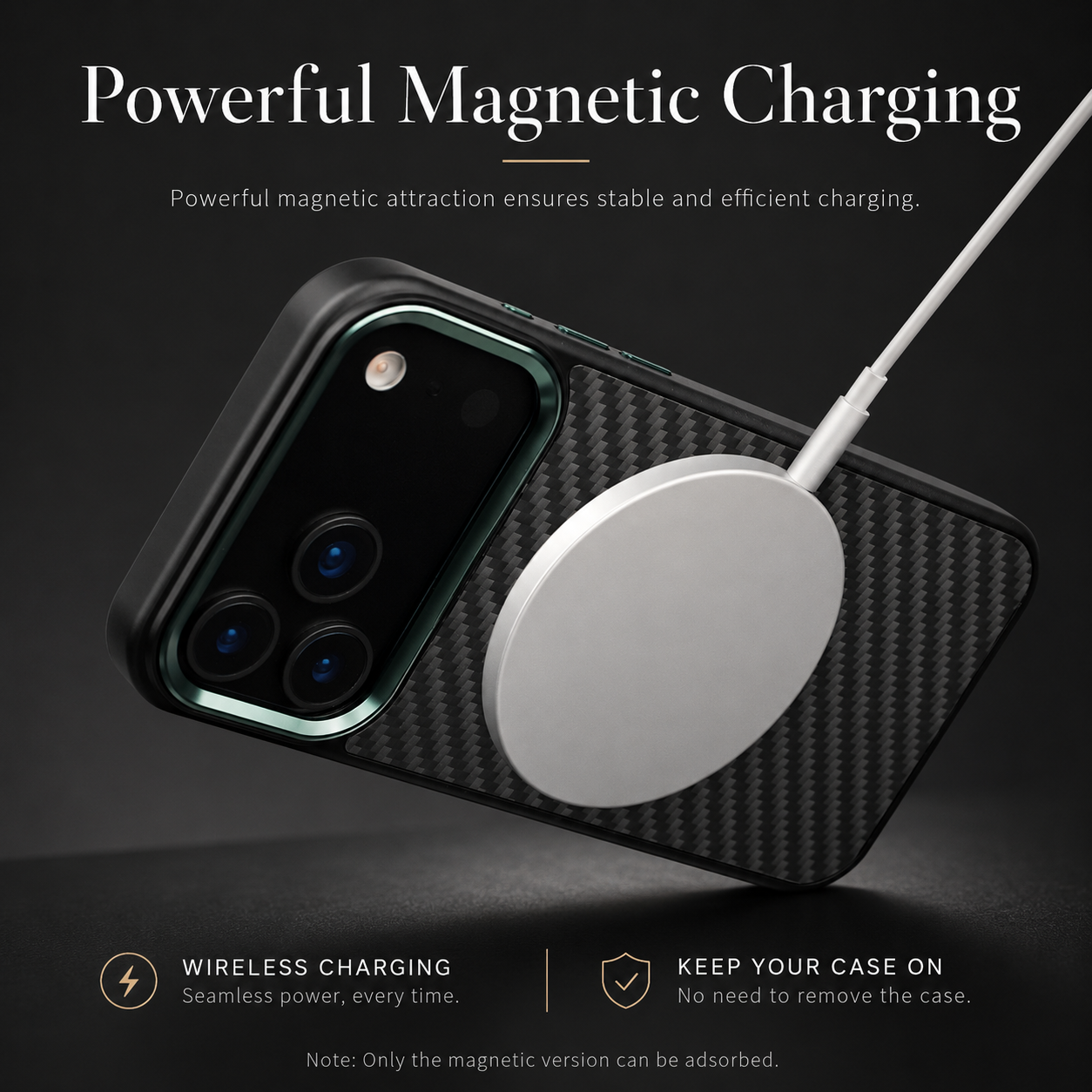 Premium iPhone Case Real Aramid Kevlar Fiber Full Coverage Magnetic Cover with Wireless Charging MagSafe Compatible Protective Design