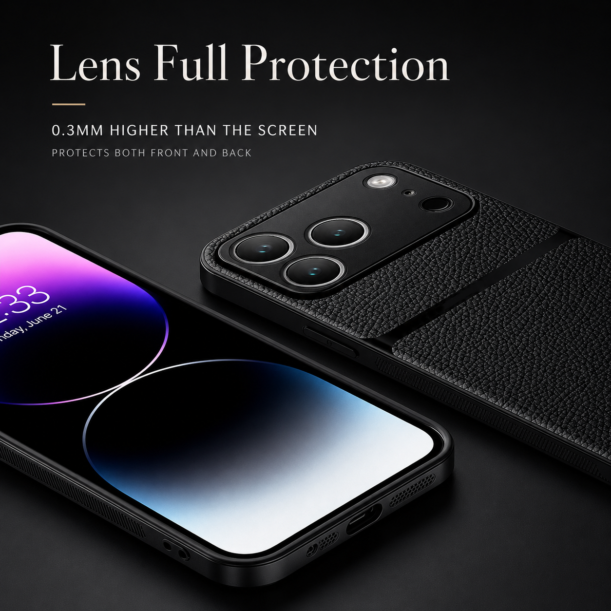 Premium iPhone Case Leather Pattern Silicone Cover Shockproof Protective Back Case