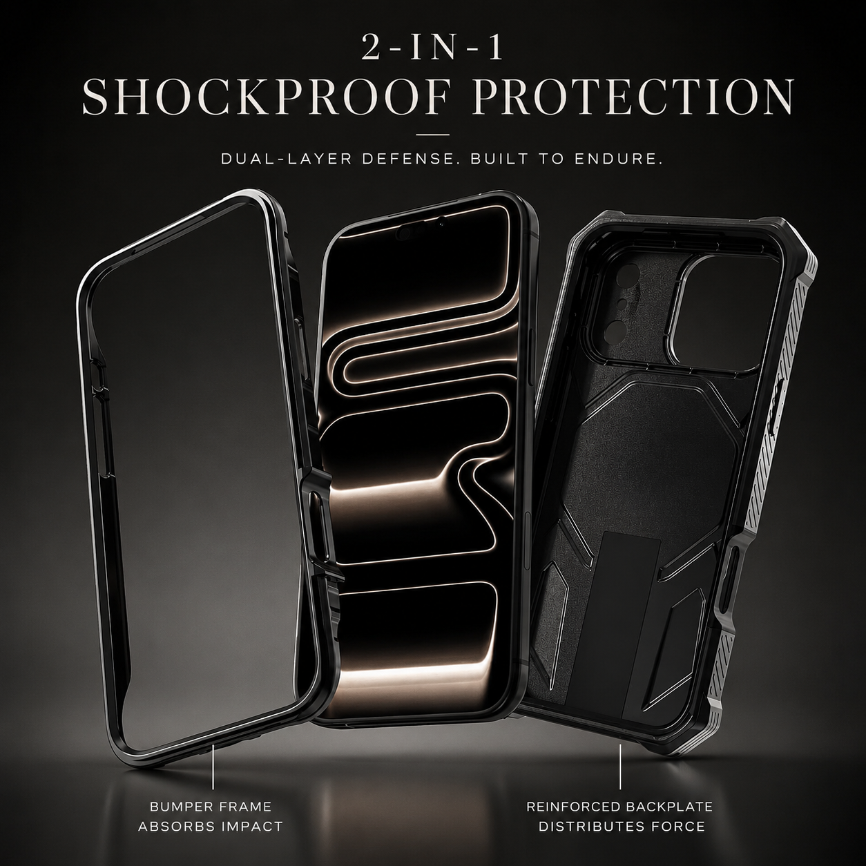 Premium iPhone Case Magnetic Military Grade Cover Shockproof Heavy Duty Protective Ring Stand Full Coverage Case