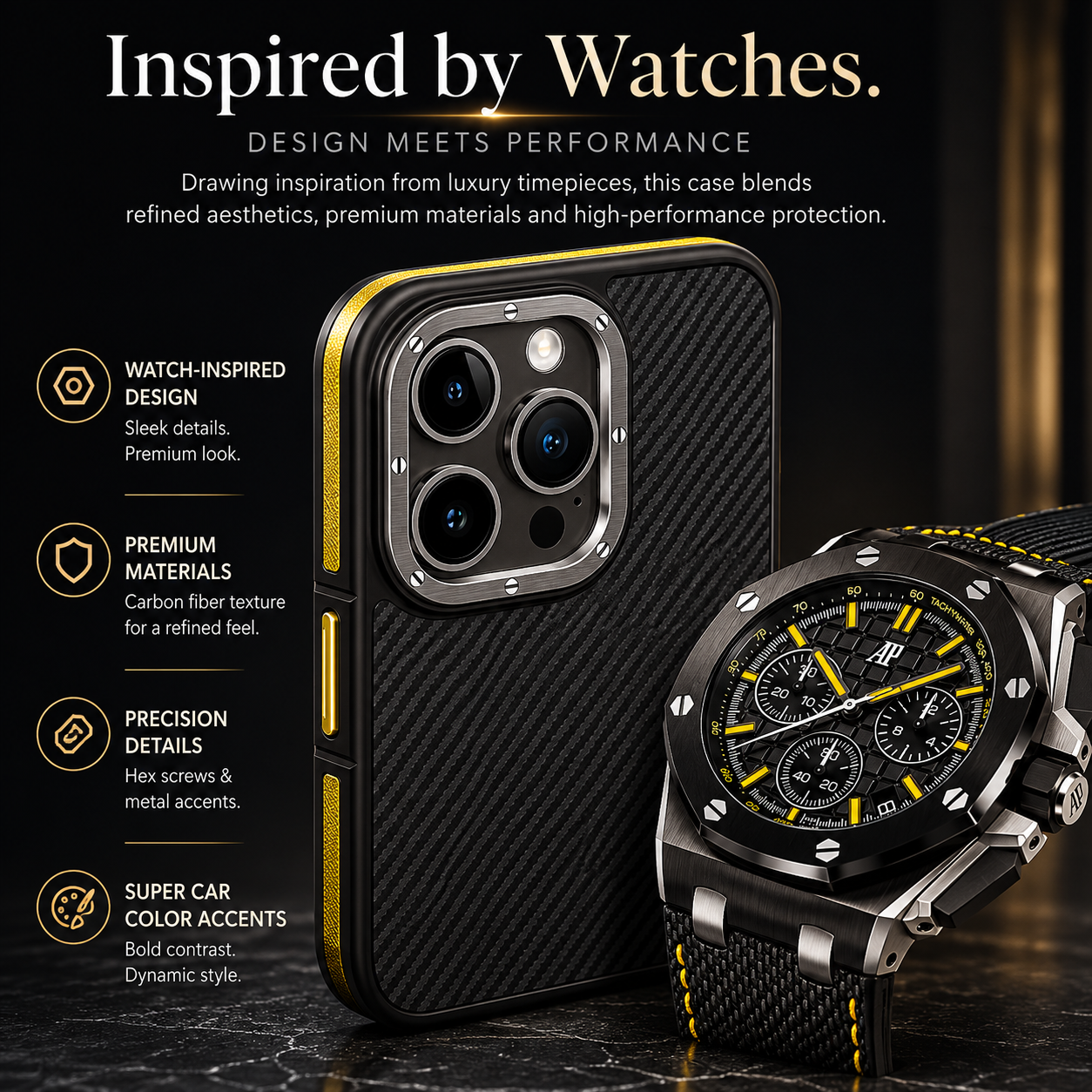 Premium iPhone Case 600D Kevlar Series Magnetic Cover with Metal Camera Ring Half Wrapped Dual Layer Carbon Fiber Protective Design
