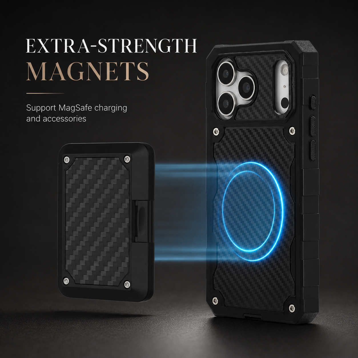 Premium iPhone Case Heavy Duty Rugged Cover MagSafe Compatible Military Grade Shockproof Drop Protection