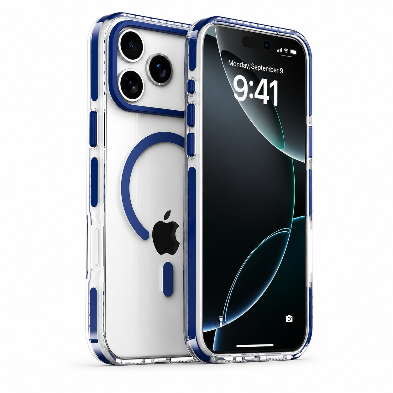 Premium iPhone Case Magnetic Clear Cover MagSafe Compatible Wireless Charging Striped Border Shockproof Slim Full Coverage