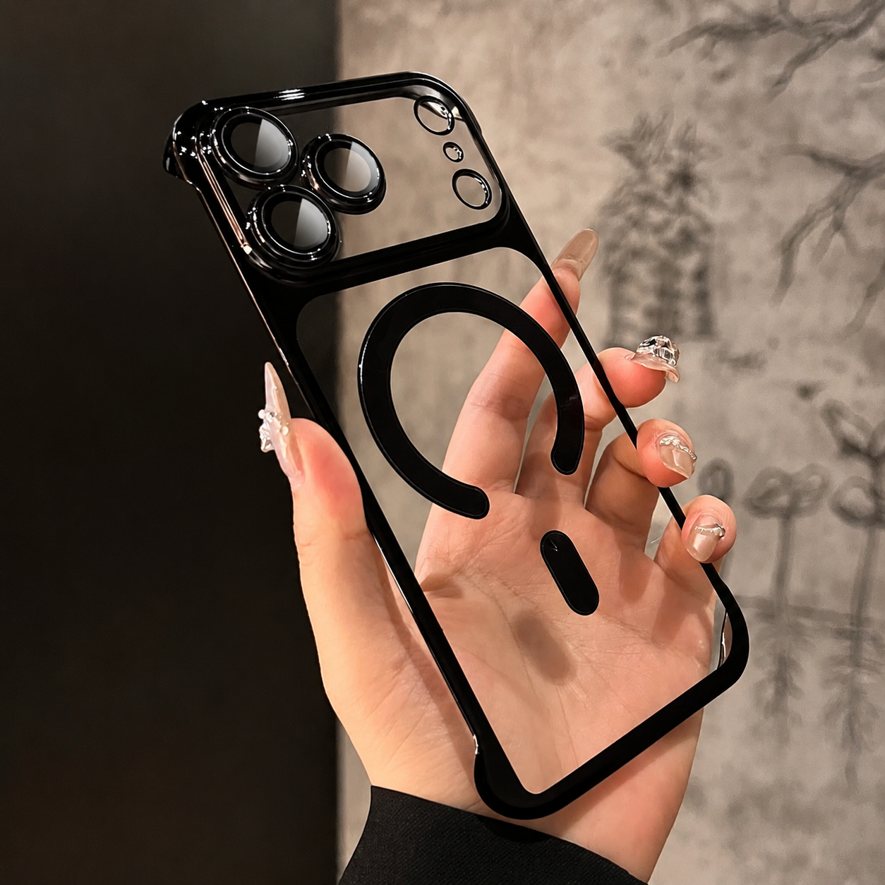 Premium iPhone Case MagSafe Compatible Frameless Transparent Cover Camera Protection