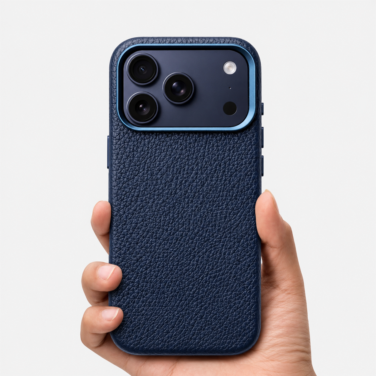Premium iPhone Case Lychee Texture Leather Cover MagSafe Compatible Shockproof Alloy Lens Protection Case