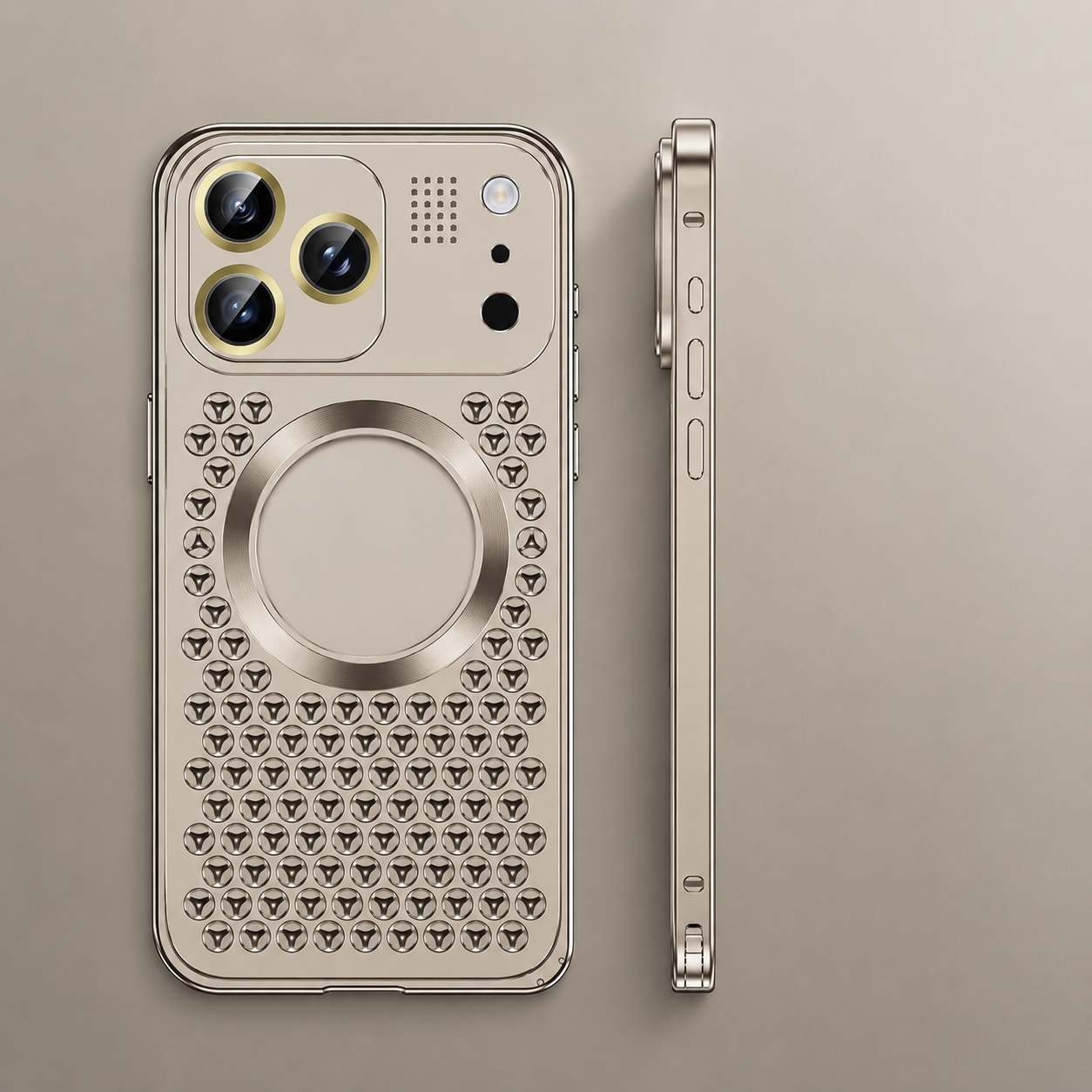 Premium iPhone Case MagSafe Compatible Aluminum Alloy Heat Dissipation Cover Lens Protection
