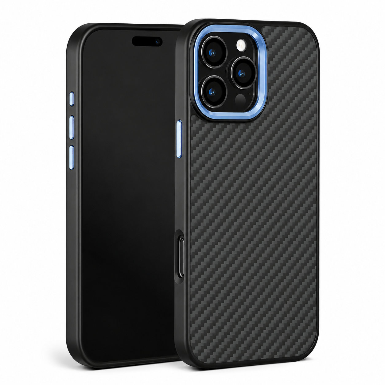 Premium iPhone Case Metal Frame Carbon Fiber Aramid Armor Cover Shockproof Full Coverage Wireless Charging Compatible Protective Design